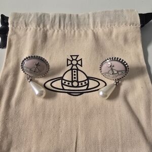 Vivienne Westwood Pink and Silver Drop Earrings